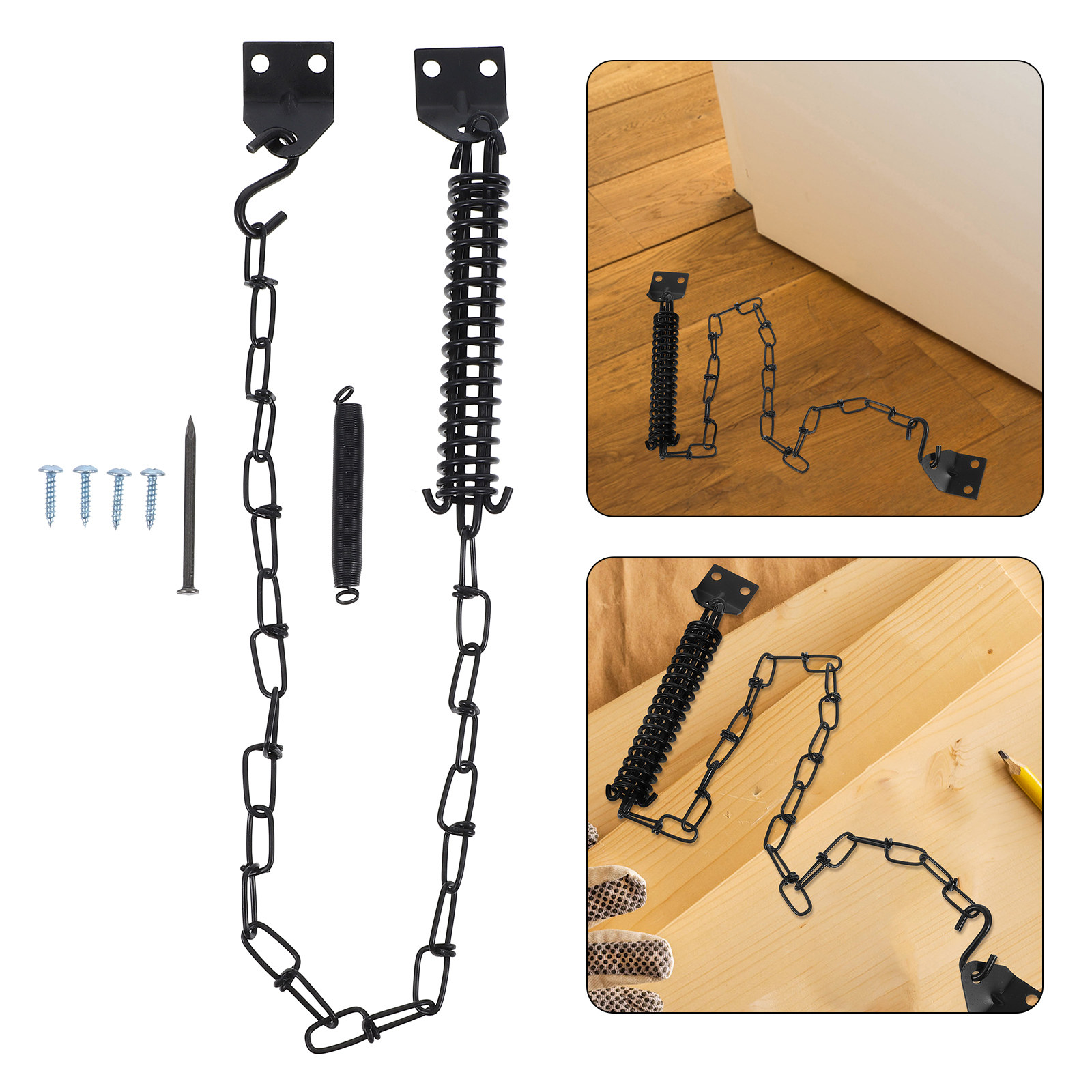 Security Chain Door - 2 zestawy wiatroodpornych łańcuchowych blokad do