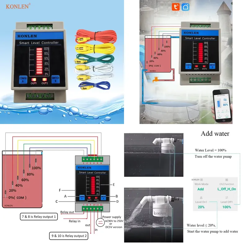 Water Alarm Sensor - Czujnik poziomu wody KONLEN WIFI, kontroler